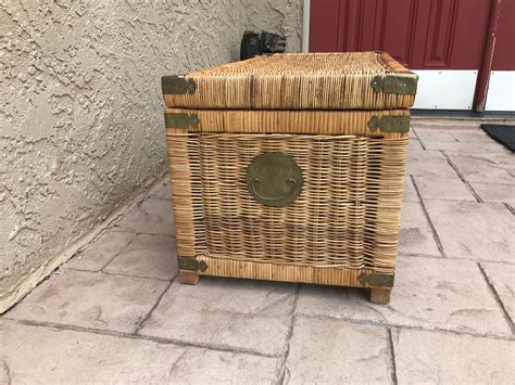 antique wicker chest|wicker chest with lid.